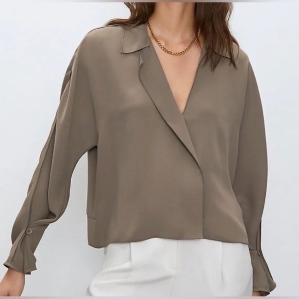 Aritzia Babton Cool Yellow Martin Blouse